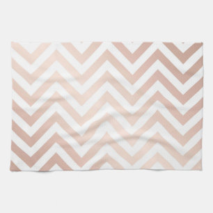 Rose Gold, weiß, Zickzack, zigzag, modern, trendi Geschirrtuch