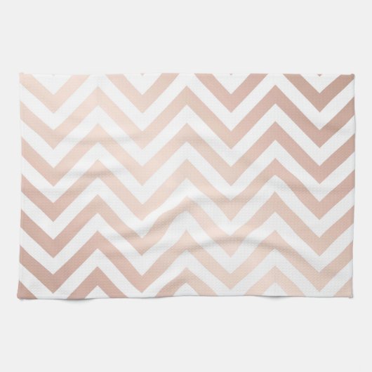 Rose Gold, weiß, Zickzack, zigzag, modern, trendig Geschirrtuch (Horizontal)