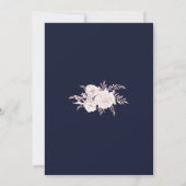 Rose Gold Weiße Blume Rahmen Brautparty Einladung (Rückseite)