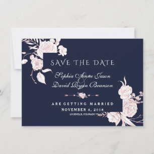 Rose Gold Weiße Blume Rahmen Hochzeit Save The Date