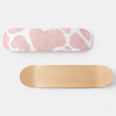 Rose Gold weiße große Kuh Spots Tierdruck Skateboard (Horizontal)