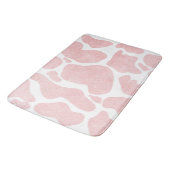 Rose Gold weiße große Kuh Spots Tiermuster Badematte (Schrägansicht)