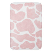 Rose Gold weiße große Kuh Spots Tiermuster Badematte (Vorderseite Vertikal)