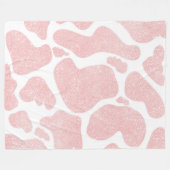 Rose Gold weiße große Kuh Spots Tiermuster Fleecedecke (Vorderseite (Horizontal))