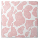 Rose Gold weiße große Kuh Spots Tiermuster Fliese (Vorderseite)