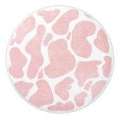 Rose Gold weiße große Kuh Spots Tiermuster Keramikknauf (Vorderseite)