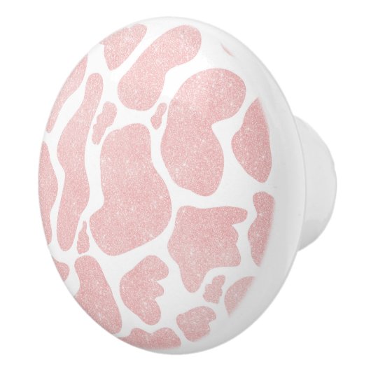 Rose Gold weiße große Kuh Spots Tiermuster Keramikknauf (Rechts)