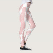 Rose Gold weiße große Kuh Spots Tiermuster Leggings (Rechts)