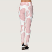 Rose Gold weiße große Kuh Spots Tiermuster Leggings (Rückseite)