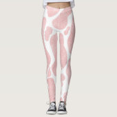 Rose Gold weiße große Kuh Spots Tiermuster Leggings (Vorderseite)