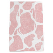 Rose Gold weiße große Kuh Spots Tiermuster Mittlere Geschenktüte (Rückseite)