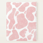 Rose Gold weiße große Kuh Spots Tiermuster Planer (Rückseite)