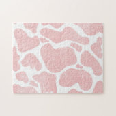 Rose Gold weiße große Kuh Spots Tiermuster Puzzle (Horizontal)