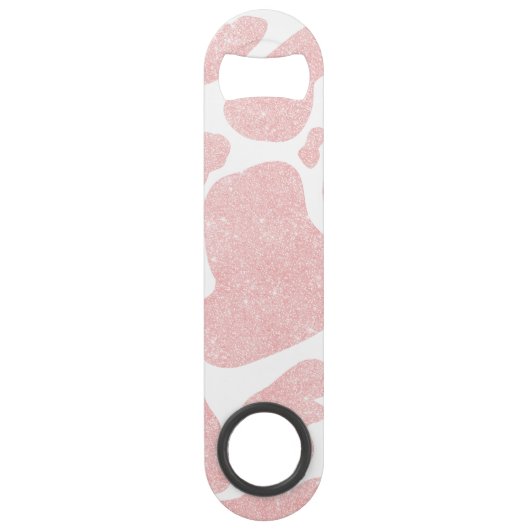 Rose Gold weiße große Kuh Spots Tiermuster Speed Flaschenöffner (Rückseite)