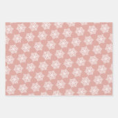 Rose Gold & Weiße Schneeflocken Muster Weihnachten Geschenkpapier Set (Vorderseite 3)