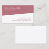 Rose Gold Weiße Vorlage Moderne Minimalistisch Visitenkarte (Vorne/Hinten)