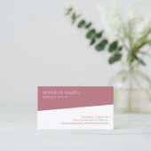 Rose Gold Weiße Vorlage Moderne Minimalistisch Visitenkarte (Stehend Vorderseite)