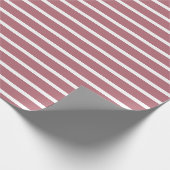 Rose Gold Weißer Horizontalstreifen Geschenkpapier (Ecke)