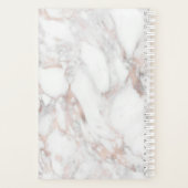 Rose Gold Weißer Marmor Elegant Modernes Monogramm Planer (Rückseite)