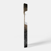 Rose Gold Weißer Marmor Glitzer Monogram iPhone Hülle (Linke Seite)