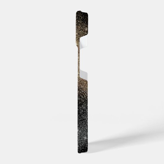 Rose Gold Weißer Marmor Glitzer Monogram iPhone Hülle (Linke Seite)