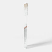 Rose Gold Weißer Marmor Glitzer Monogram iPhone Hülle (Rechte Seite)