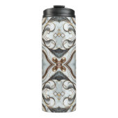 Rose Gold Weißer Marmor Luxuriöser Glam Thermosbecher (Vorderseite)