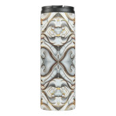 Rose Gold Weißer Marmor Luxuriöser Glam Thermosbecher (Rückseite)