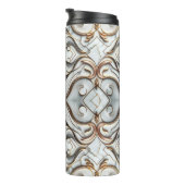 Rose Gold Weißer Marmor Luxuriöser Glam Thermosbecher (Nach rechts gedreht)