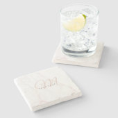 Rose Gold Weißer Marmorstein Steinuntersetzer (Seitenansicht)