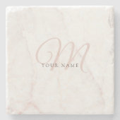 Rose Gold Weißer Marmorstein Steinuntersetzer (Vorderseite)