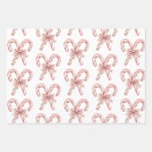 Rose Gold Weißer Pfefferminz Weihnachten Geschenkpapier Set (Vorderseite 3)