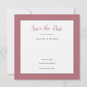 Rose Gold Weißes Farbp rofessionelles Minimalistis Save The Date