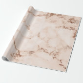 Rose Gold Weißes Korallenrot Carrara Marmorstein Geschenkpapier (Ungerollt)