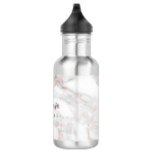 Rose Gold Weißes Marmor Bestes Template Monogramm Edelstahlflasche (Rechts)