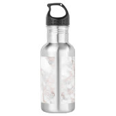 Rose Gold Weißes Marmor Bestes Template Monogramm Edelstahlflasche (Rückseite)