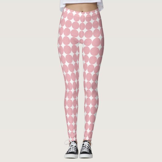 Rose Gold Weißes, modernes Design Elegante Vorlage Leggings (Vorderseite)