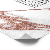 Rose Gold Weißes, modernes Marmordiagramm Poster (Ecke)