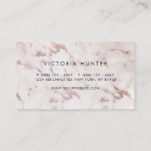Rose Gold Weißmarmor Einfache Typografie Visitenkarte (Rückseite)