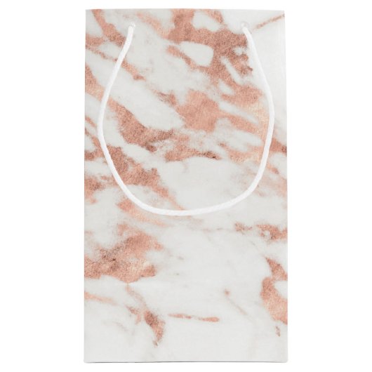 Rose Gold Weißmarmor Vielen Dank Kleine Geschenktüte (Rückseite)