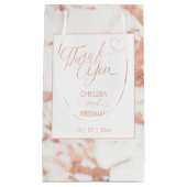 Rose Gold Weißmarmor Vielen Dank Kleine Geschenktüte (Vorderseite)