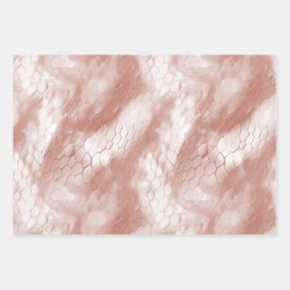 Rose Gold Weißschlange Haut Geschenkpapier Set