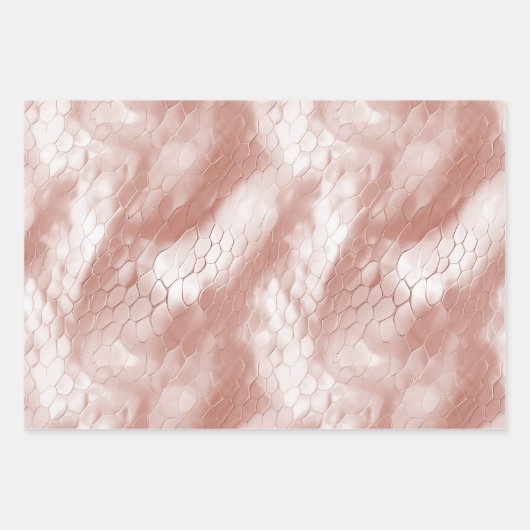 Rose Gold Weißschlange Haut Geschenkpapier Set (Vorderseite)
