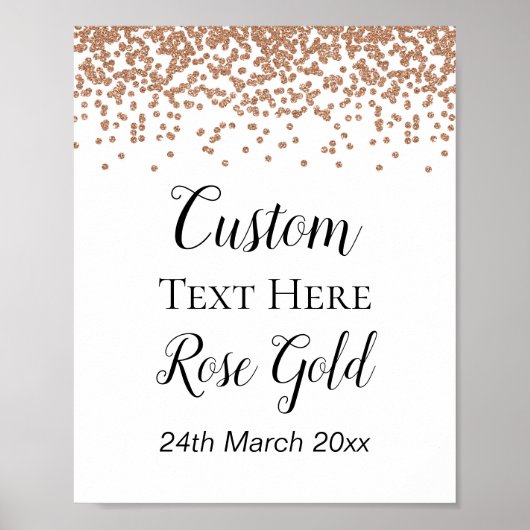 Rose Gold Welcome Sign - Bridal | Babyduschzeichen Poster (Vorne)