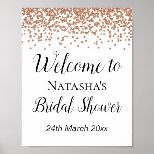 Rose Gold Welcome Sign - Bridal   Babyduschzeichen Poster