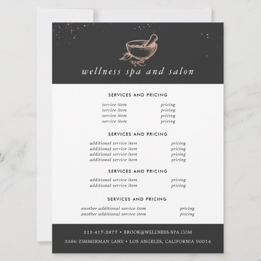 Rose-Gold-Wellness-Center-Logo | Flyer der Preise (Vorderseite)
