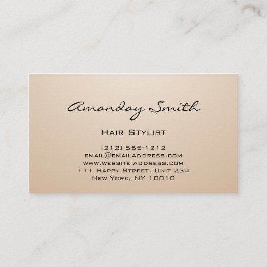 Rose Gold WELLNESS-CENTER Logo Wellness Hair Styli Visitenkarte (Rückseite)