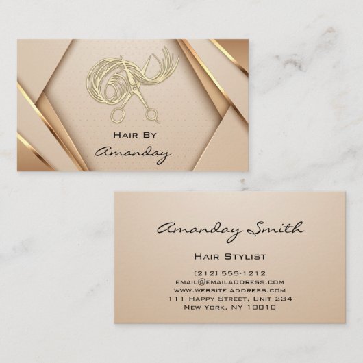 Rose Gold WELLNESS-CENTER Logo Wellness Hair Styli Visitenkarte (Vorne/Hinten)