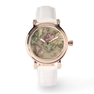 Rose Gold Weltkarte Uhr