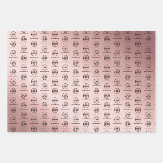 Rose-Gold-Werbelogo Geschenkpapier Set (Vorderseite)